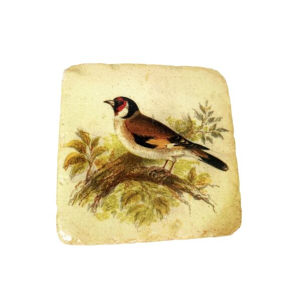 Set of 4 Sparrow Finch Tile Coasters w/ Cork Back - Picture 5 of 9